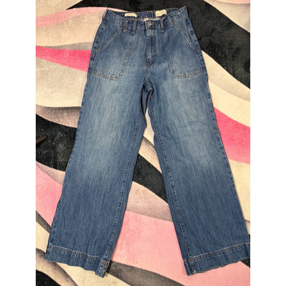 Universal Thread Womens High Rise Wide Leg Patch Pocket Jeans Medium Wash 8/R